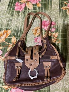 Leather Stylish Brown &amp; Tan Shoulder Bag