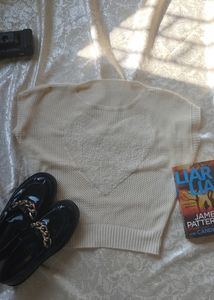 White Knitted Winter Top