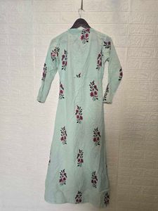 Mint Green Floral Anarkali Kurta