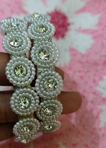 Elegant Pearl &amp; Stone Bangles