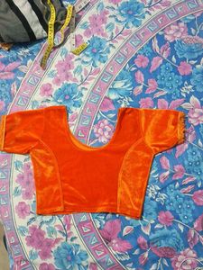 Orange Velvet Blouse