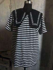 Striped Sailor Collar Top