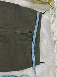 Olive Green Cargo Pants with Buckle Detail