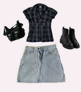 Denim mini skirt