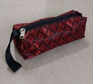 🆕️ Pencil Pouch (Red Rexine Leather Combination)