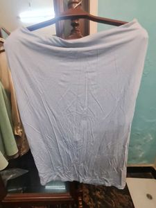 Light Blue Ruched Midi Skirt