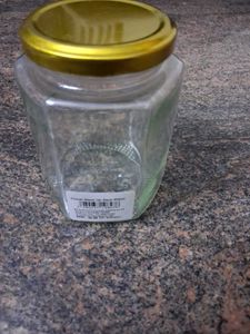 Glass Jar with Gold Lid