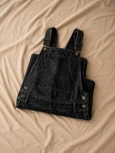 New Women's Black Denim Overalls