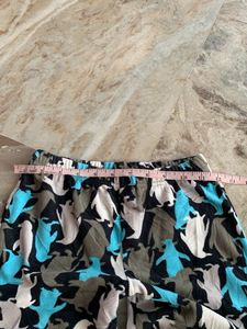 Penguin Print Wide Leg Pants
