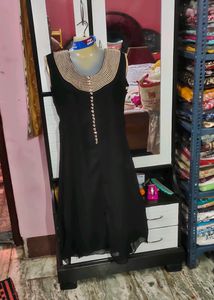 😍Beautiful Black Party Wear Georgette Kurti🥰