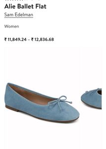 Chic  Galin Blue Suede Ballet Flats