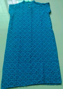 Beautiful Blue Eyelet kurti