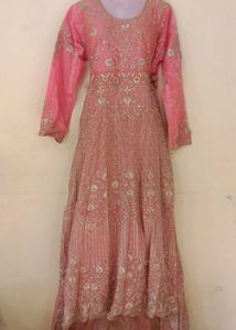 Elegant Pink Embroidered Gown