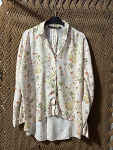 Zara Floral Print Button-Up Shirt