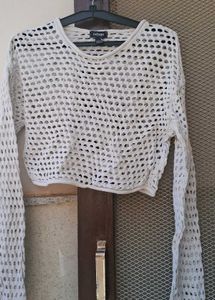 White Crochet Crop Top