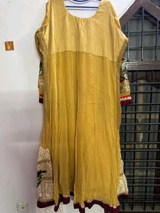 RAMSHA Yellow Embroidered Kurta