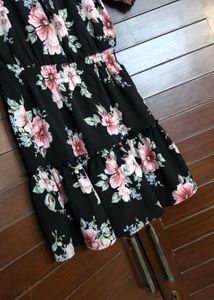 Inspired Hearts Black Floral Print Mini Dress