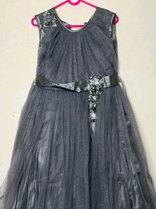 Elegant Blue Grey Sparkle Gown