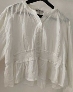 Chic White Peplum Blouse