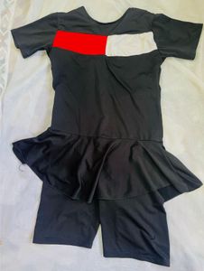 Black Swimsuit with Skirt