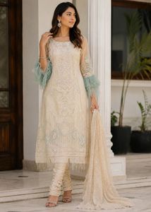 Elegant Cream Embroidered Kurta Set