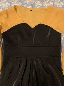 Chic Black &amp; Tan Bodycon Dress (wild West Style)