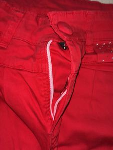 Vibrant Red Slim Fit Pants