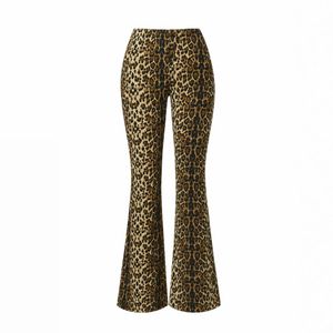 Y2K Leopard Print Flared Pants