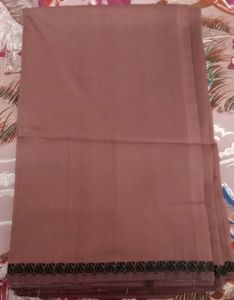 Elegant Brown Saree with Black Border