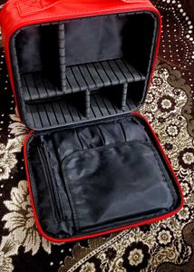 Red Floral Cosmetic Bag