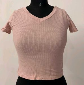 baby pink Crop Top