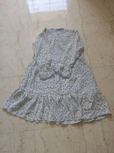 Floral Print Dress with Ruffled Hem