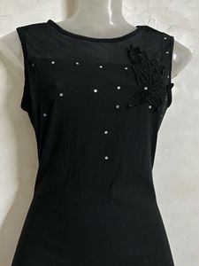 Elegant Black Sheath Dress with Embellishments