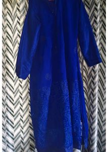 Vibrant Blue Ethnic Embroidery Kurti