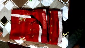 Beautiful Red Embroidered Saree