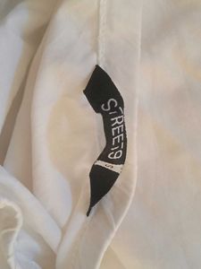 White one shoulder puff Top