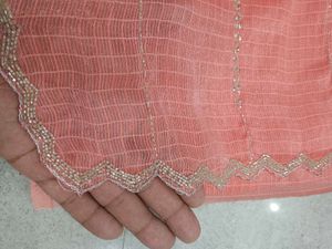 Elegant Peach Embroidered Saree