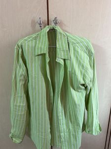 Green Striped Men's Shirt