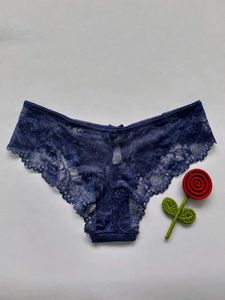 Navy Blue Floral Lace Panty