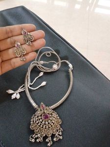 Designer Oxidized Necklace &amp; Earrings Set