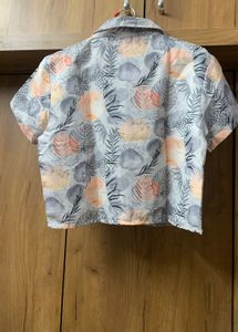 Stylish Tropical Print Button-Up Shirt