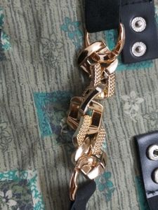 Chic Black Chain &amp; Gem Belt
