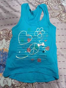 Cute Blue Graphic Tank Top