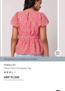 Pink Floral Peplum Top