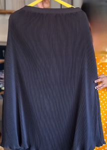 Pleated Skirt with Lining - Black