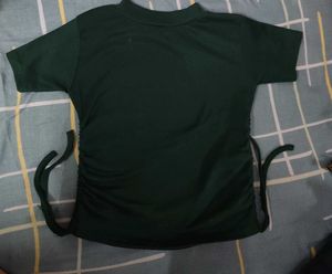 Dark Green Ruched Top