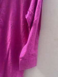 Vibrant Pink Collared Midi Dress