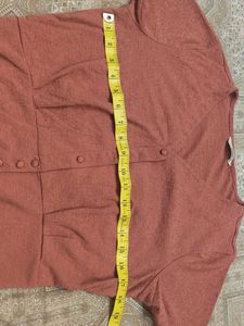 ONLY Coral Textured V-Neck Top