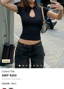 Stylish Black Cutout Top