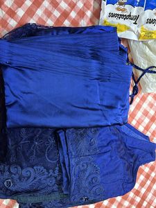 Navy Blue Pre Stitched Saree